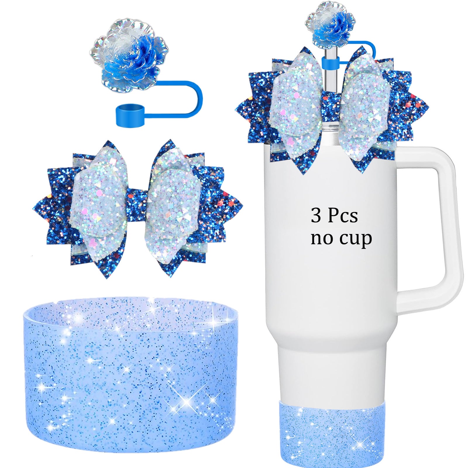 Wholesale Bowknot sequined rose straw hat decorated with silicone cup holder